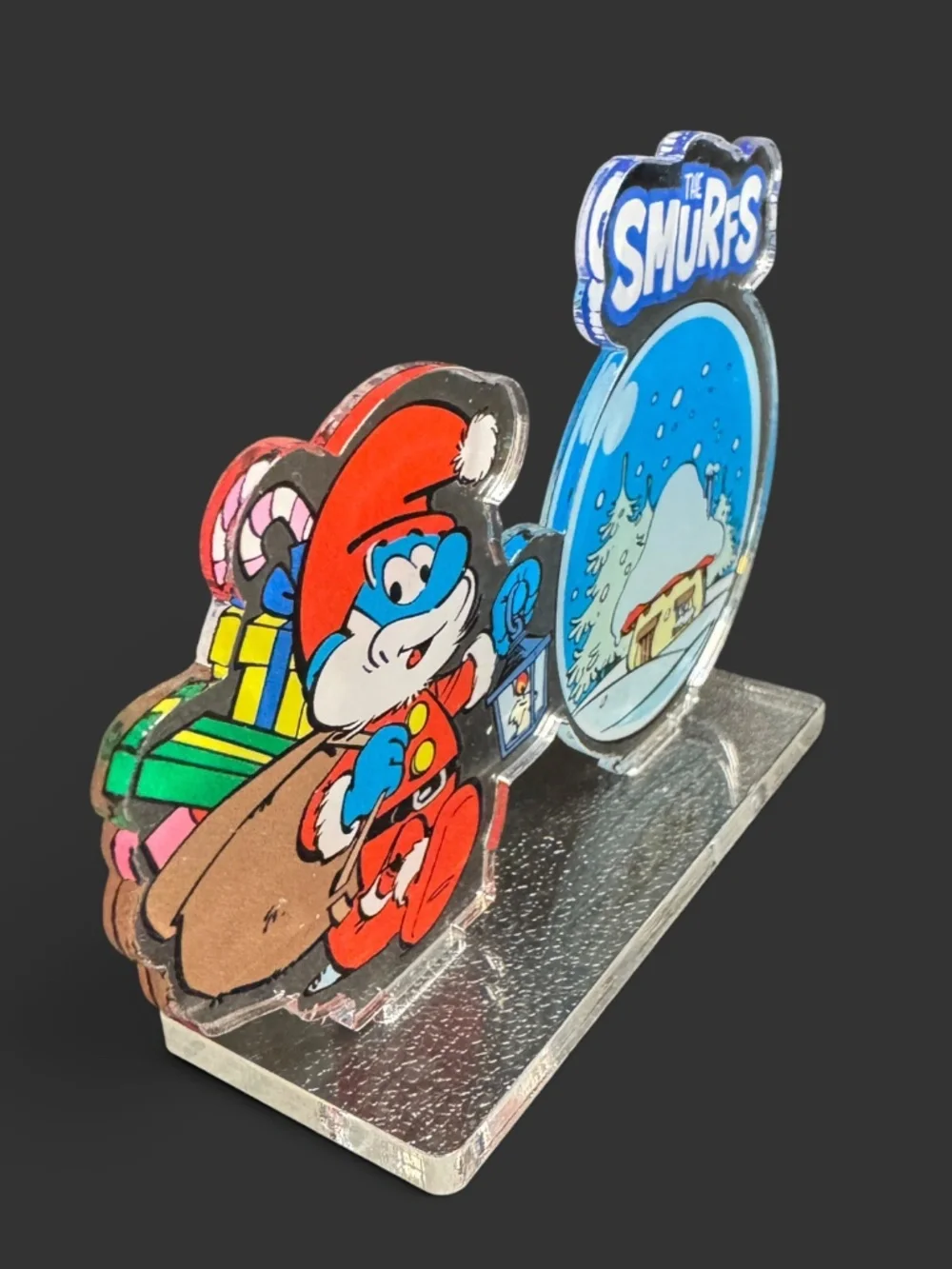 Smurfs Christmas Acrylic Village Standee Decor New